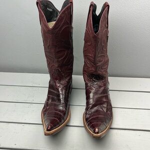 Wild West Boots Genuine Eel Pointed Toe Hand Made Western Boots Men’s Size 7EE